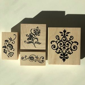 Paper Source Floral & Baroque Vintage Rubber Stamp Set